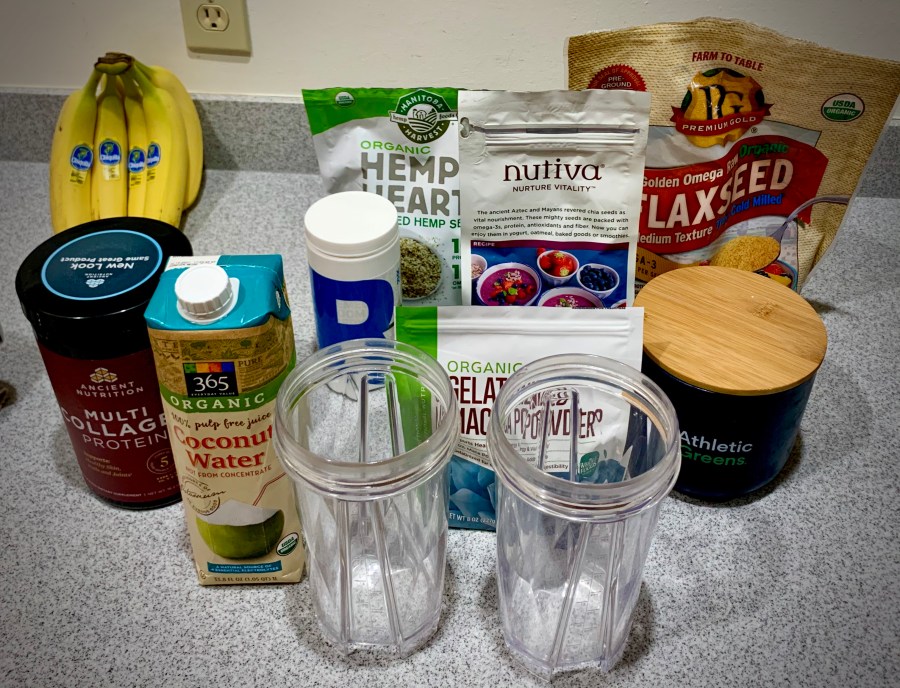 Image of ingredients for my morning smoothie