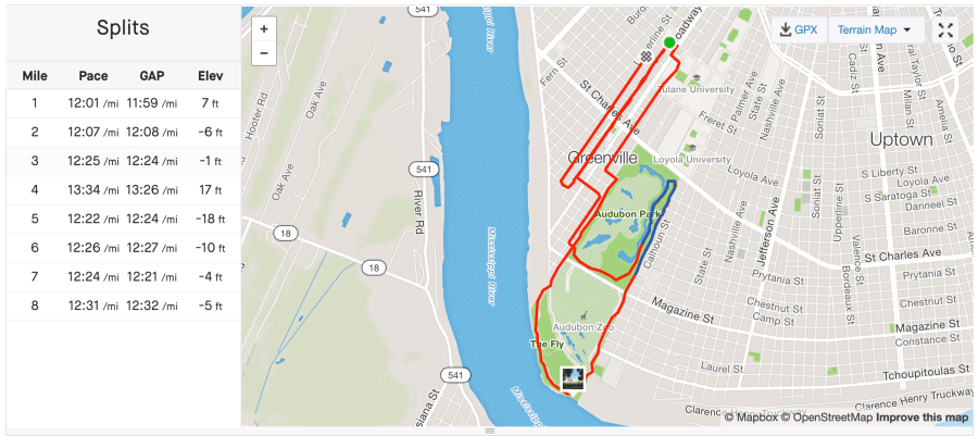 Sträva Screenshot 8 mile run - 1 mile segments